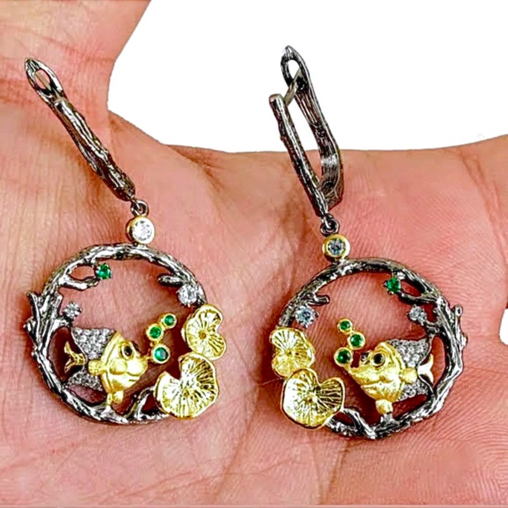 Pond Life Artisan Earrings - Picture 2 of 6